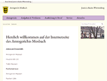 Tablet Screenshot of amtsgericht-mosbach.de